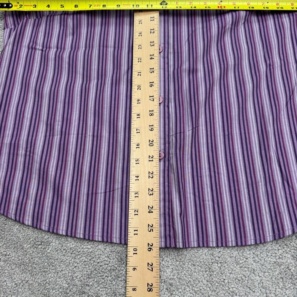 Blair Button Down Shirt Blouse Women Large Purple Striped 3/4 Sleeve Casual NWOT - Picture 10 of 12